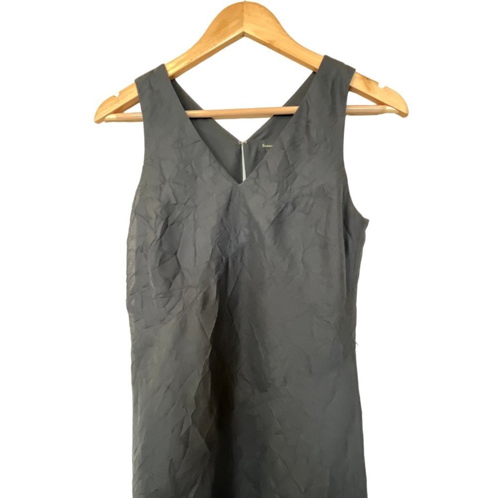 Vintage Banana Republic Charcoal Grey 100% Silk Crinkled Maxi Dress 2 - Picture 6 of 13